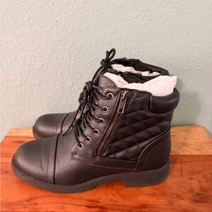 Black Quilted Ankle Boots